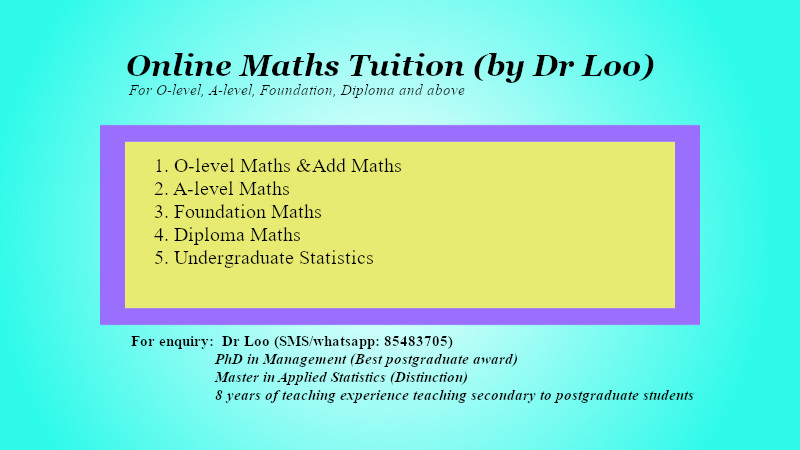 Online Secondary Math Tuition for Singapopre O-level Maths