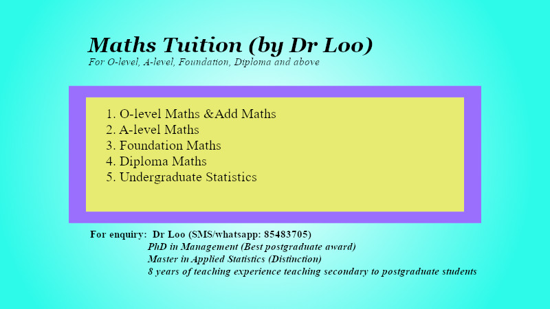 Secondary Math & JC H2 Maths Online Tutoring Singapore