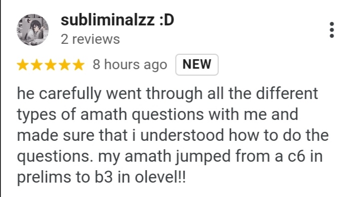 O-level A-math Student Review
